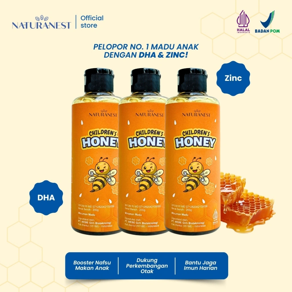 NATURANEST Childrens Honey - Madu Multivitamin Anak Paket 3 Botol
