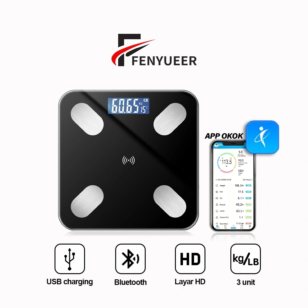 Fenyueer Timbangan Badan Digital Timbangan Digital Body Fat 180KG Timbangan Badan