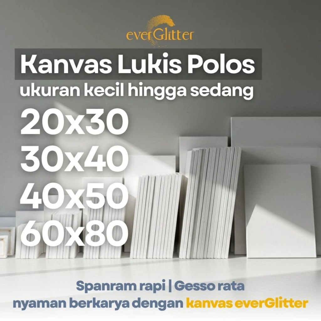 Kanvas Lukis Polos by everGlitter ukuran 20x30 cm - Gesso Putih