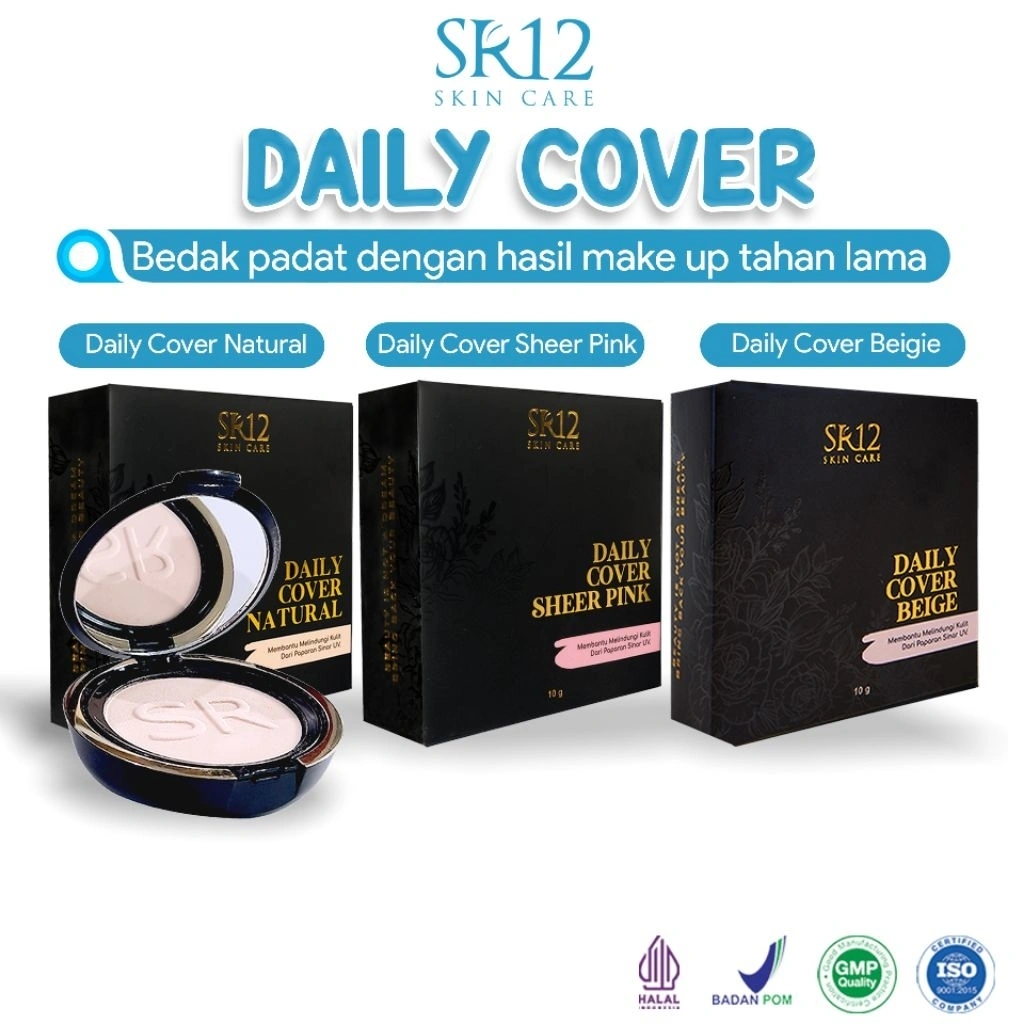 Bedak Daily Cover sr12 – Flawless Finish & Tahan Lama Seharian Daily Cover Compact Powder – Menutup Pori & Meratakan Warna Kulit Jerawat Daily Cover Bedak – Halus, Ringan & Menutup Noda Wajah Daily Cover Powder – Bedak Ringan untuk Kulit Cerah & Mulus