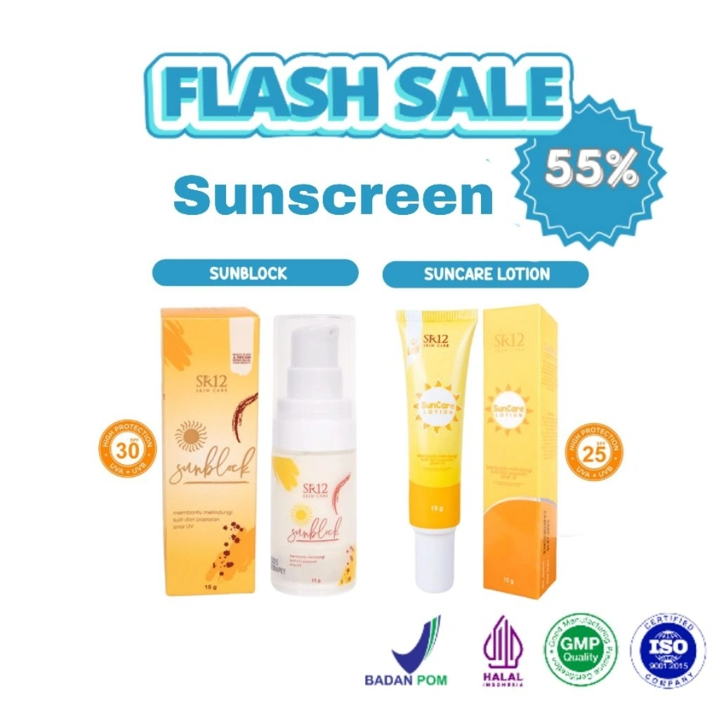 Flash sale Special Combo 55% SR12 Sunscreen pelindung uv anti belang suncare sunblock spf pencerah perlindungan wajah