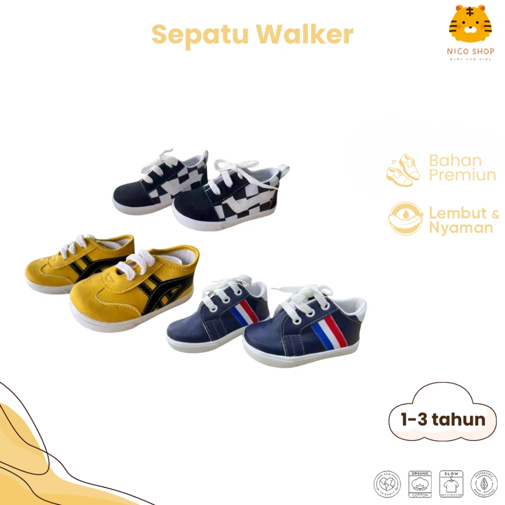 Nico Babyshop Sepatu Sneakers Anak Desain Trendy Bahan Sol Empuk Dan Anti Slip