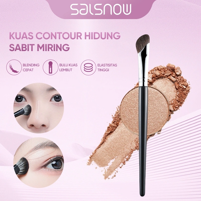 Hadiah gratis kuas kontur hidung, kuas highlighter, kuas bayangan hidung, kuas kontur, kuas makeup multifungsi versi upgrade, cocok untuk pemula, aplikasi cepat, hasil makeup alami, alat makeup.