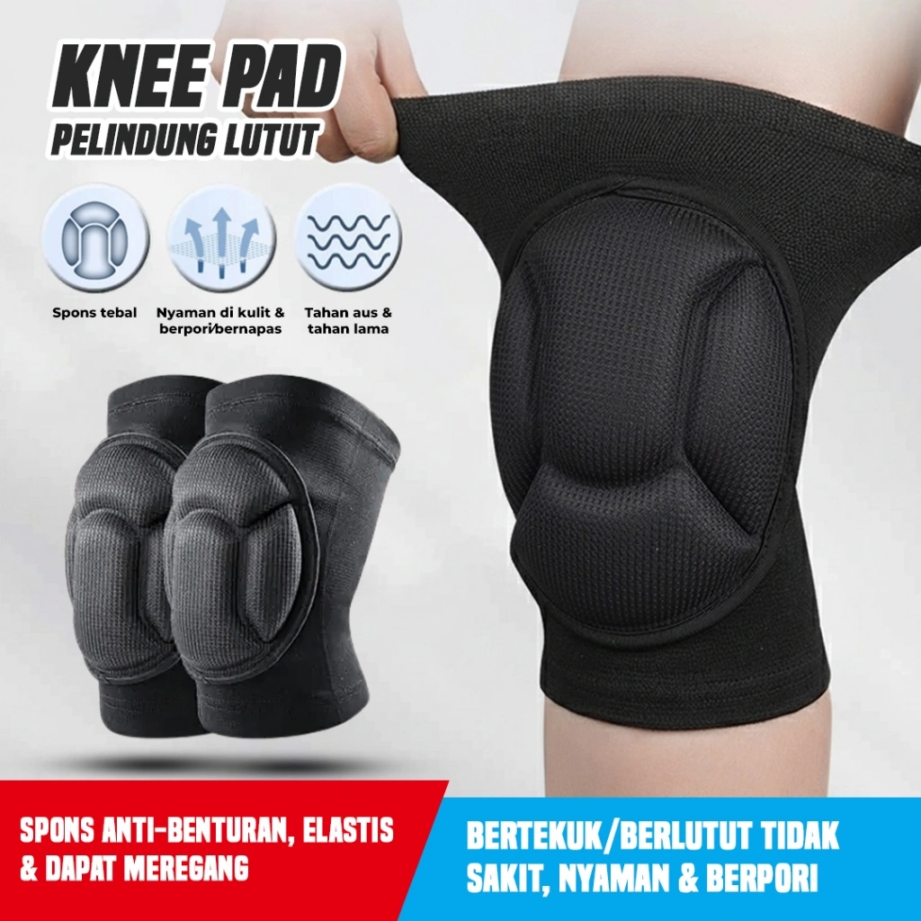 BBAK Knee Pad Busa Sepasang | Pelindung Lutut Basket Futsal Voli Bola Badminton | Aksesoris Olahraga Empuk, Elastis, dan Anti Benturan
