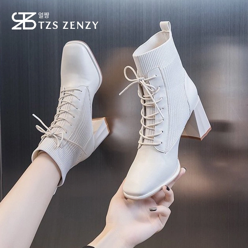 TZS Zenzy Clarine Heels - Sepatu Boots Heels Wanita - Boots Heels Modis - High Heels Wanita