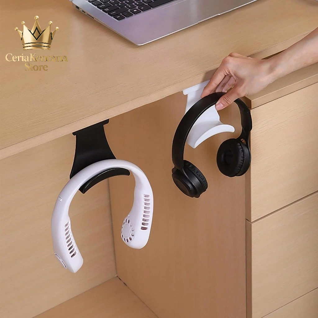 Headphone Stand Holder Multifungsi, Earphone Hook Cantolan Hanger Bracket Gantungan