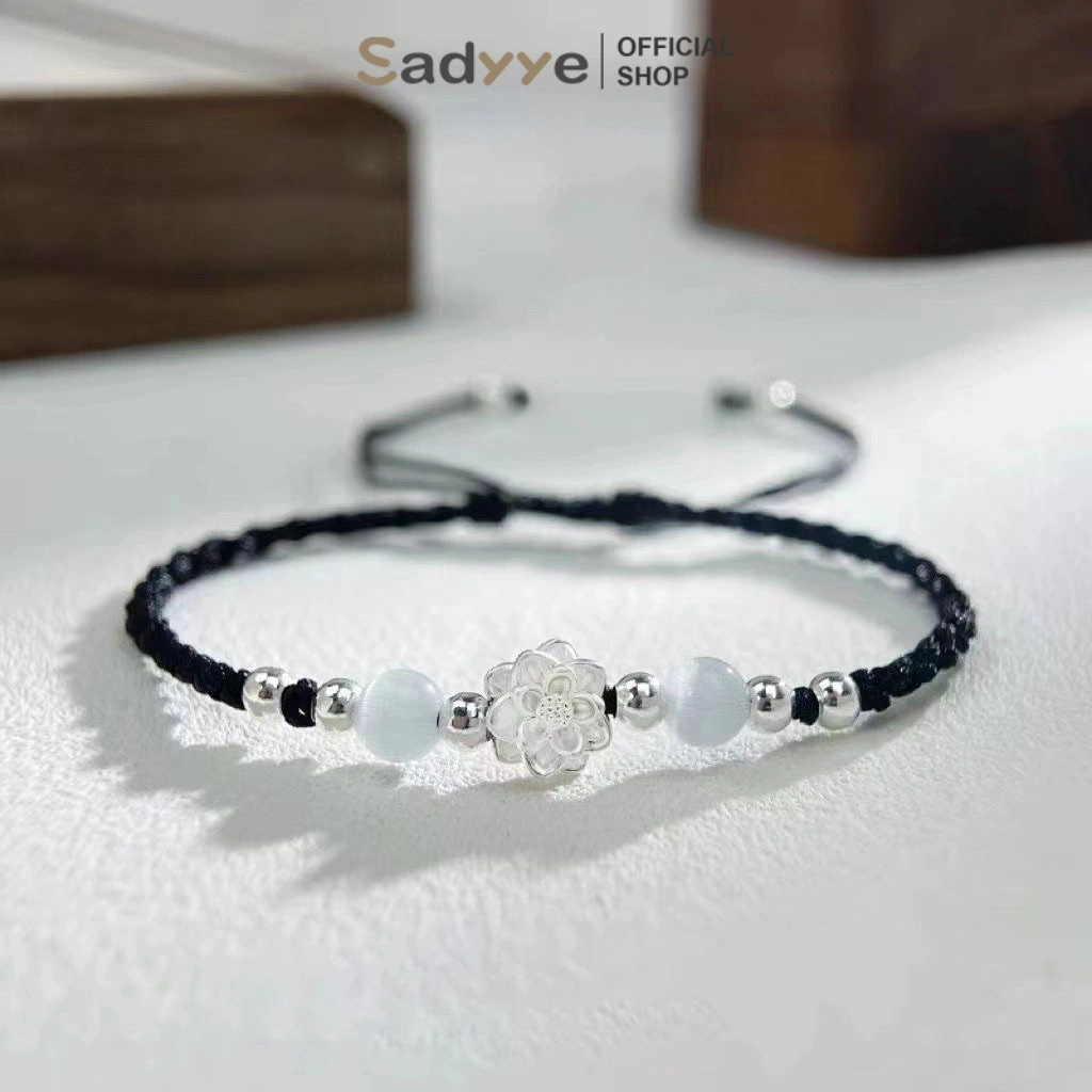 Sadyye Gelang Gaya Kuno yang Dapat Disesuaikan  Hadiah Pasangan Gelang Tenun Buatan Tangan Lotus