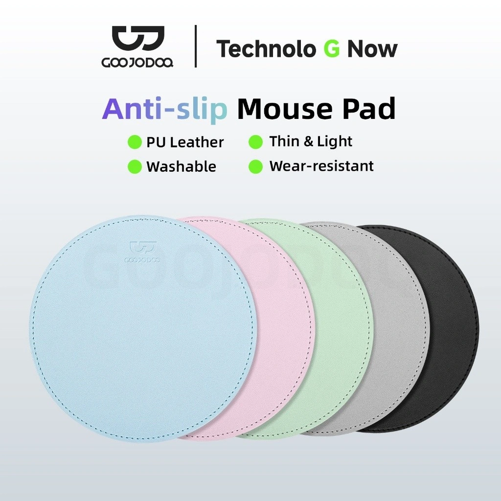GOOJODOQ Mouse Pad, Round, Single-Sided, Solid Color, Computer, Office, Game, Desk Pad, Anti-Slip, Mouse Pad System