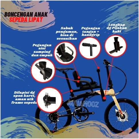 Kursi Boncengan Sepeda Boncengan Sepeda Lipat Jok Sandaran Tambahan Sepeda Selly