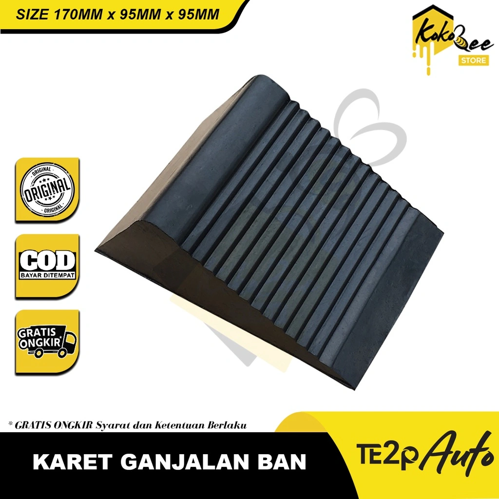 Karet ganjalan ban mobil ganjelan parkir mobil rubber parking stopper / Rubber wheel parking chock - karet pengganjal ban kendaraan kualitas terbaik