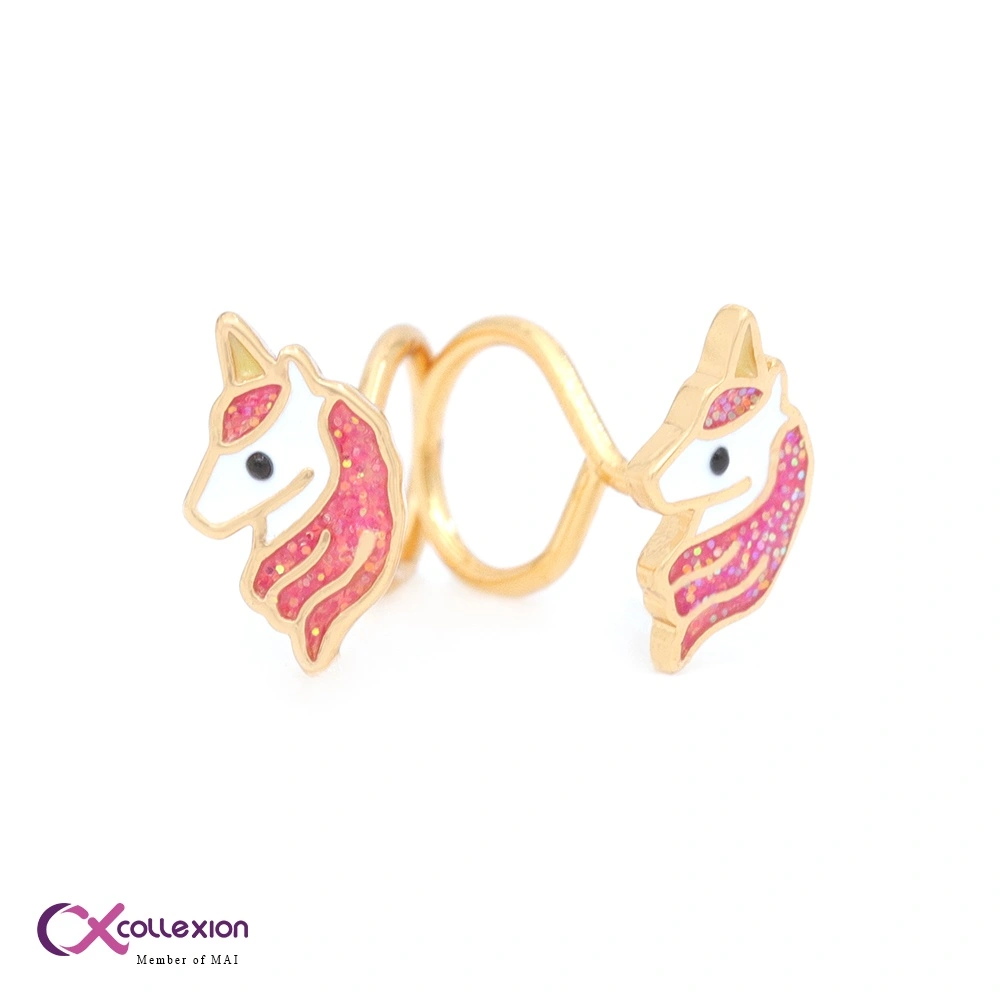 Collexion Glitter Unicorn Ear Stud Anting Anak Lapis Emas Gold Plated 0851220022