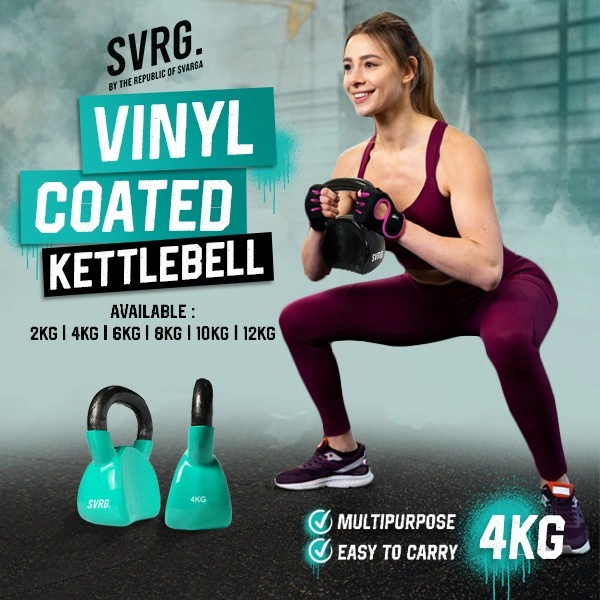 Svarga Kettlebell Contour - Kettle bell - Dumbell - Dumbbell - 4KG Black