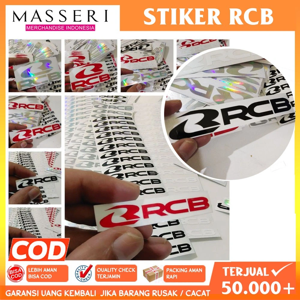 MASSERI STICKER RCB CUTTING STICKER MOTOR STICKER HELM BAHAN ORACAL DOFF