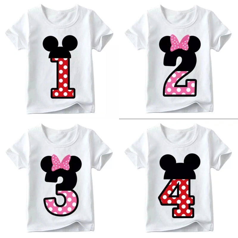 Kaos Couple/Keluarga - BIRTHDAY ANGKA MIC*KEY MIN*NIE - T-Shirt S/M/L/XL/XXL BIG SIZE Jumbo