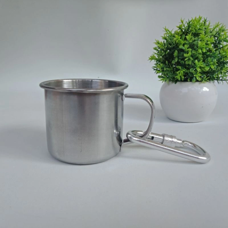 Mug Kopi Stainless Kecil Pendaki Carabiner