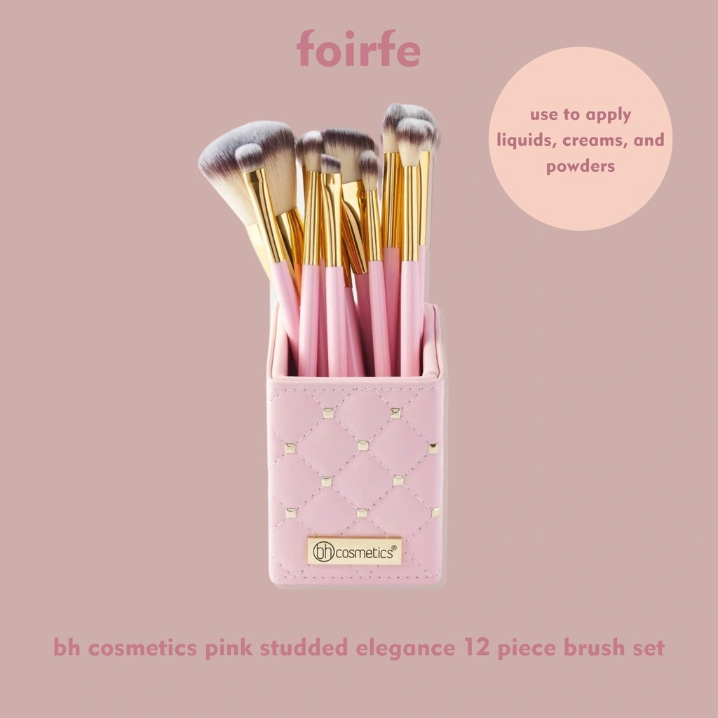 Pink Studded Elegance 12pcs Brush Set
