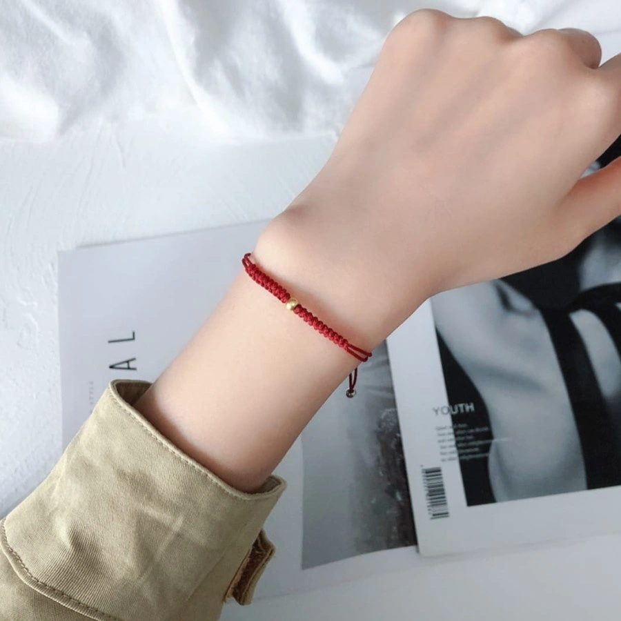 Gelang Keberuntungan Tali Merah Manik Stainless Anti karat M115