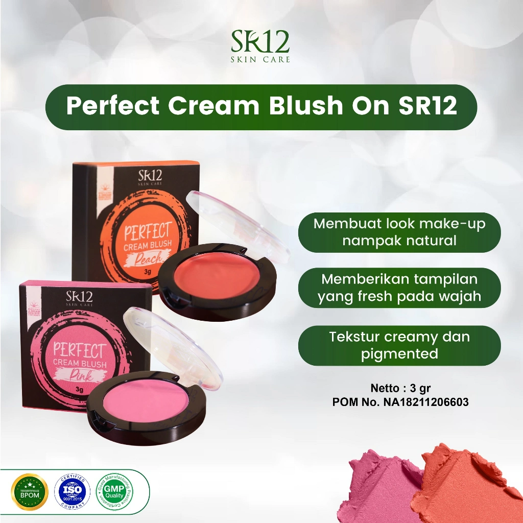 Perfect Cream Blush SR12 Skincare - Make Up Blush On Peach Cream Kosmetik Wajah - Perona Pipi