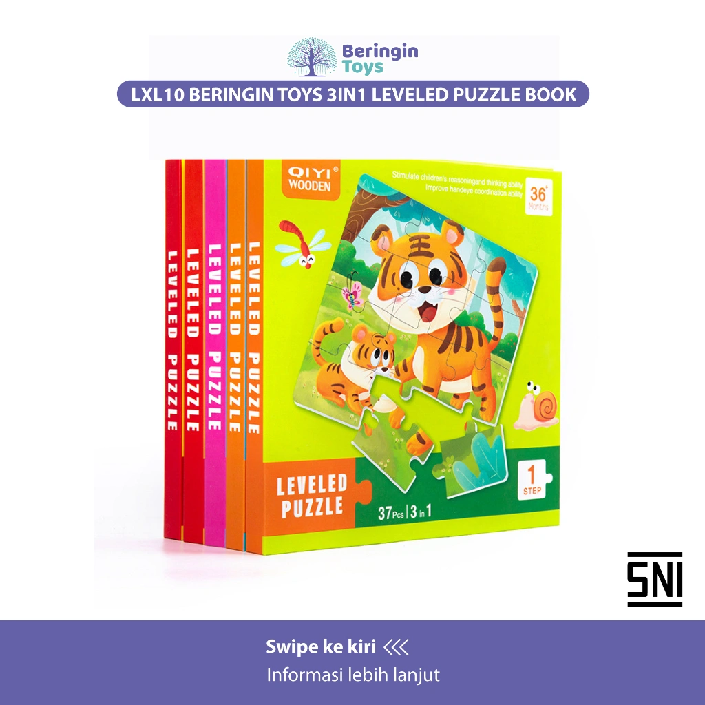 Beringin Toys 3IN1 LEVELED PUZZLE BOOK / Mainan Buku Edukasi / Mainan Anak / Buku Anak Edukatif / Mainan Anak