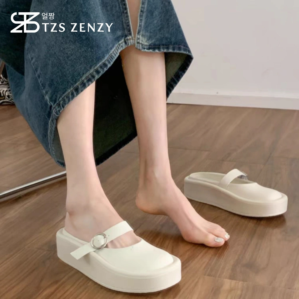 TZS Zenzy Charmaine Sandal - Sandal Flat Wanita - Buckled Flat Sandal - Sandal Modis Wanita