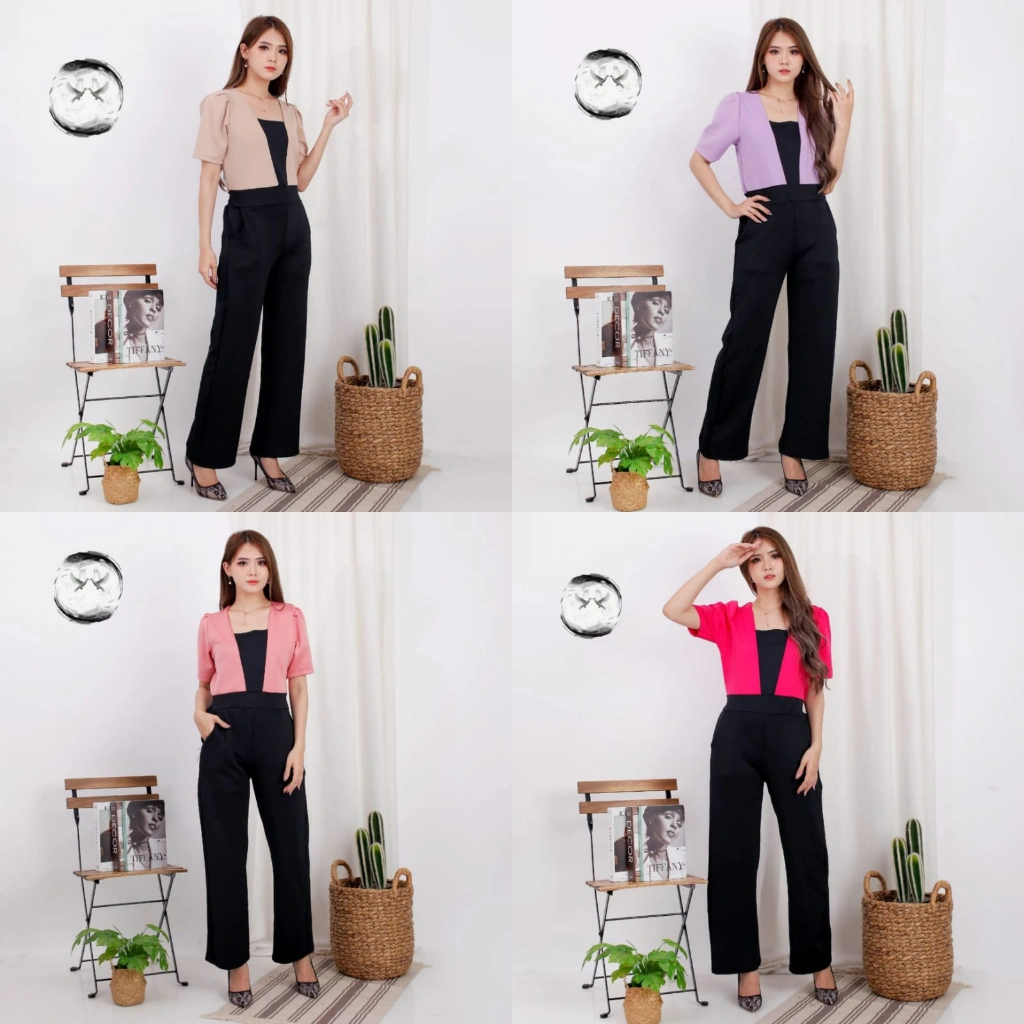 Jumpsuit Gisela Scuba Terbaru / Pakaian Wanita / Bisa COD