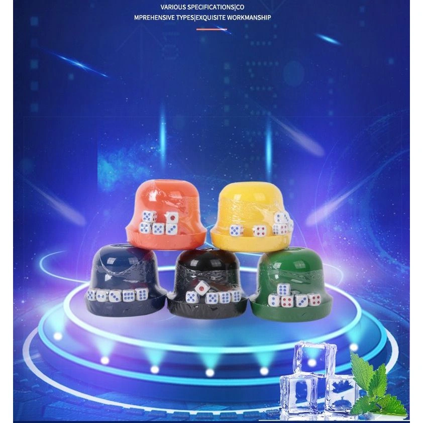 GELAS KOCOKAN DADU BONUS DADU 5PCS PERMAINAN MINICART DICE KTV KARAOKE BROAD GAME FAMILY BAHAN TEBAL PERMUKAAN KILAT