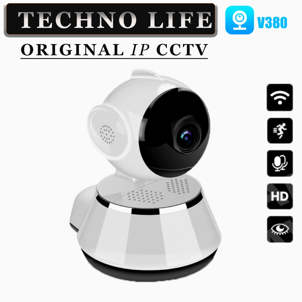 Techno Life CCTV Wifi Ip Kamera V380 Pro 1080p Q6 5MP Smart Ip Camera Support Motion Human Tracking, Alarm, Infrared Penglihatan Malam