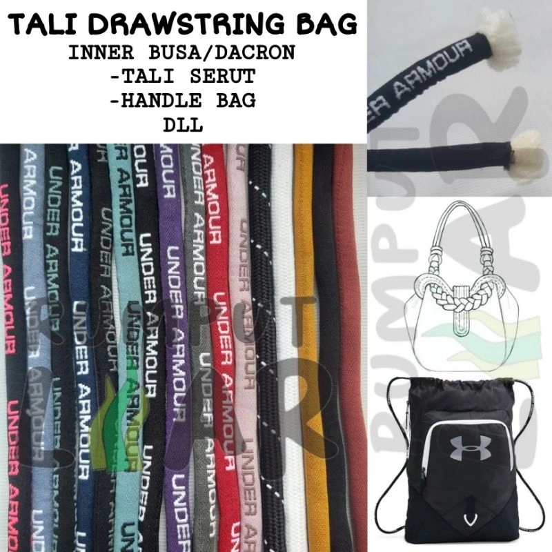 Tali Drawstring Bag 8mm Strap Bag Goodie Bag Tali Serut Hand Bag Handle Bag 7mm Gym Olahraga Sport Premium Quality