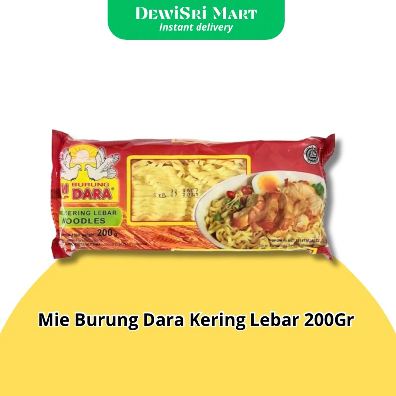 Mie Burung Dara Kering lebar 200gr - Dewi Sri Mart