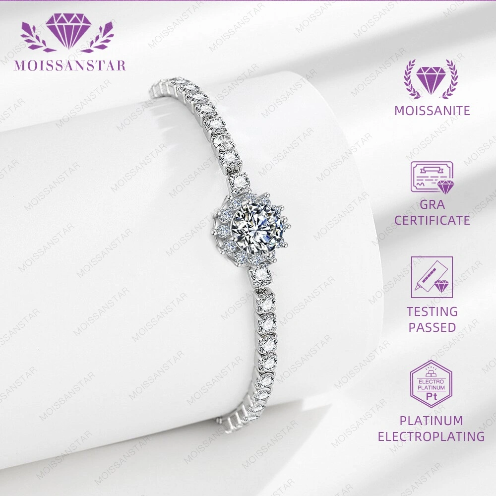 Moissaite Gelang Tangan Bangle Bracelet Wanita COD Moissanite Sertifikat GRA Asli Birthday Gift Set Dengan Dan Garansi 1 tahun Couple Cewe Perempuan Cowo Pria Laki laki Anti Karat Luntur Berubah warna Pasangan anniversary  MB07