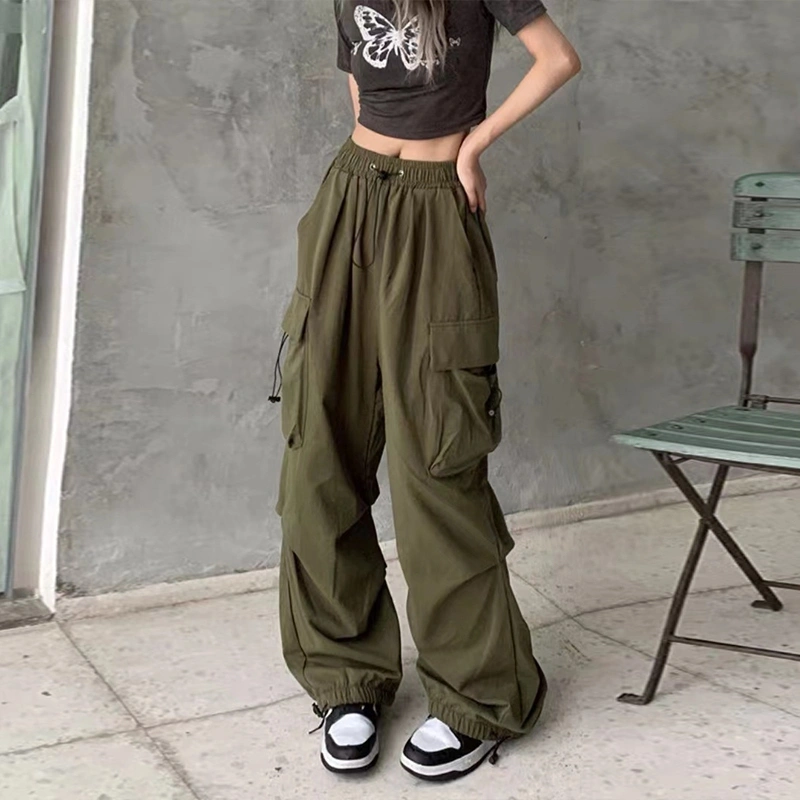 GDTIMA Celana Kargo Wanita Casual  Elastic Highwaist Cargo Pants/Celana Kulot Wanita/Celana Jogger