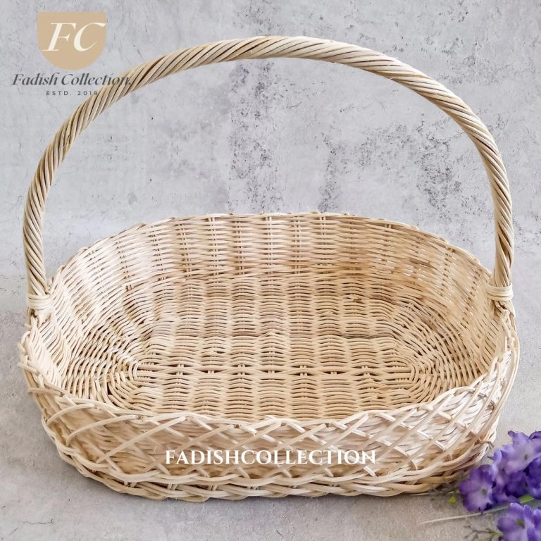 KERANJANG ROTAN OVAL HANTARAN, SESERAHAN, PARCEL 33X24X7 CM. WADAH BUAH