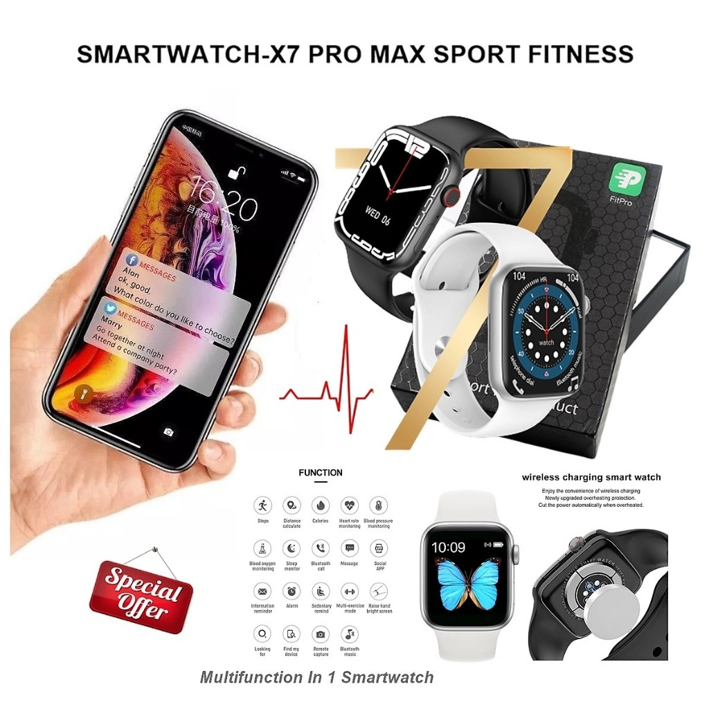 SmartWatch Smart Watch X7 Sport Jam Tangan Digital Bluetooth Waterproof Pengukur Langkah Pembakar Kalori Original