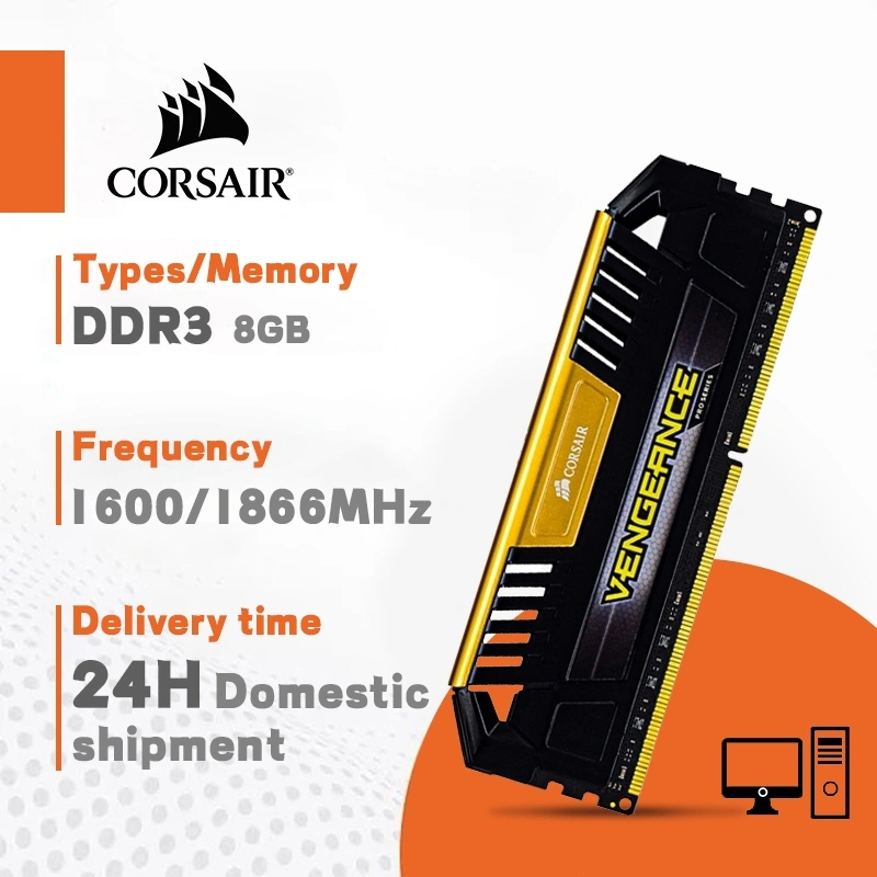 (Jakarta Spot)CORSAIR 8GB Desktop RAM  DDR3 1600/1866MHZ DIMM PC3-12800 PC3-14900 memory for Gaming PC