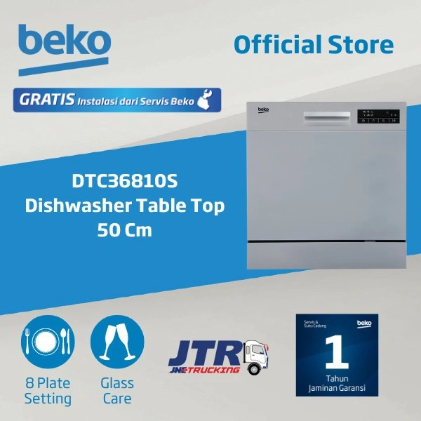 Mesin Cuci Piring Beko DTC36810S / DTC-36810S Dishwasher