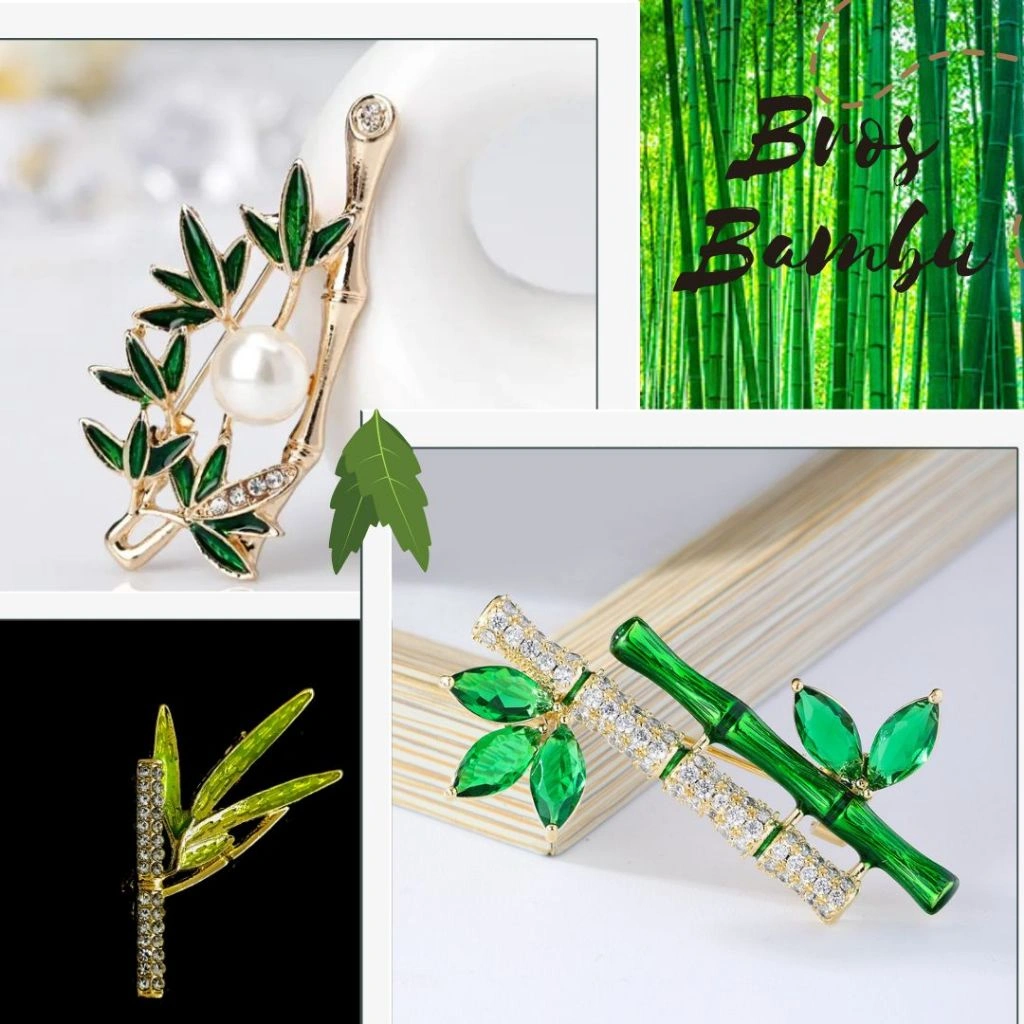 Bros Bambu / Bross Hijab / Brooch Aksesoris Baju / Klip Kerah Clips
