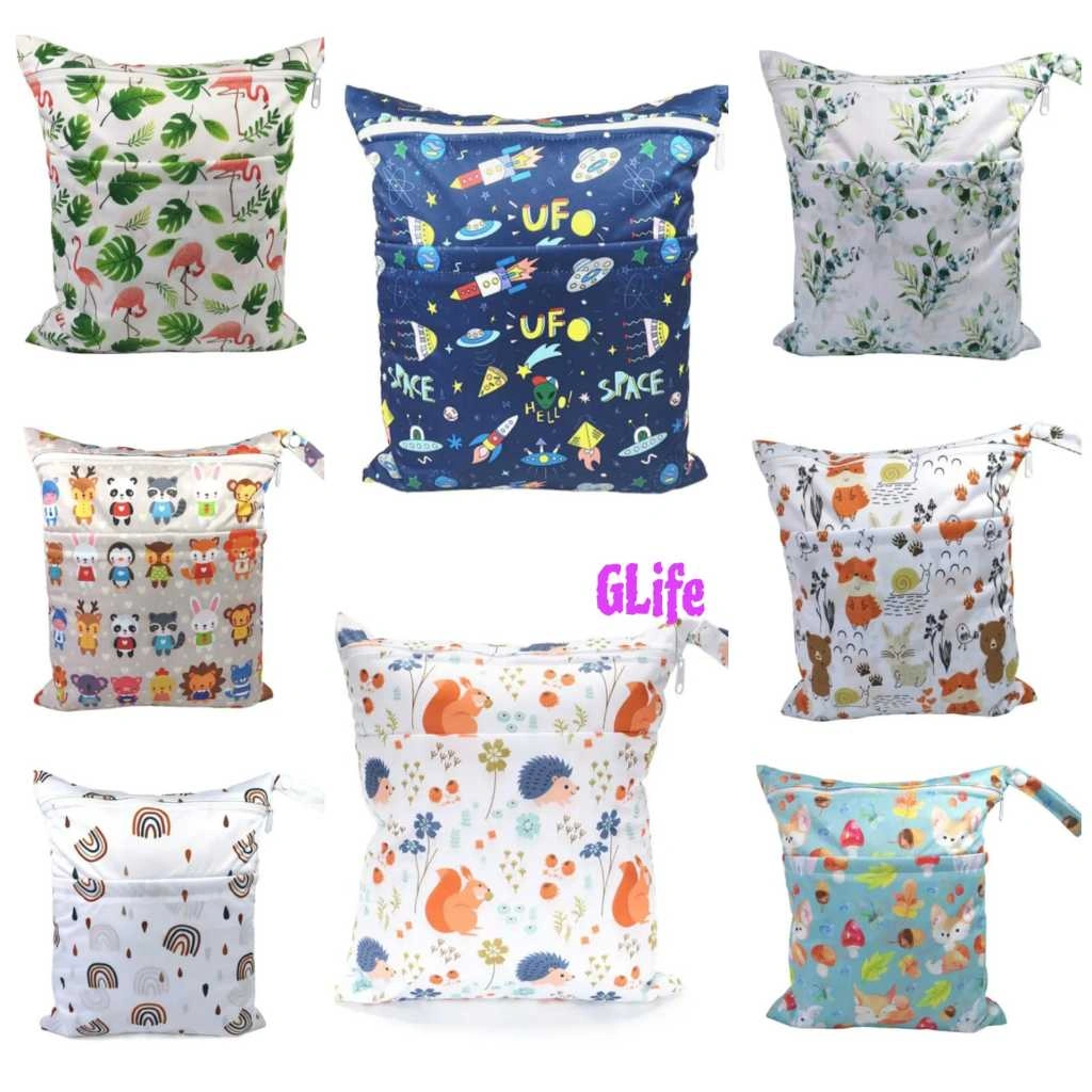 Wet Bag Waterproof Large Tas Kantong Anti Air Serbaguna Washable Menstrual Pads Eco Friendly