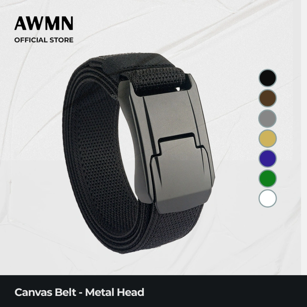 AWMN Ikat Pinggang Canvas Army Metal - AW70