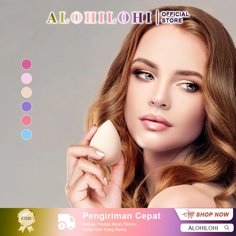 ALOHILOHI Beauty Blender Tear Drop Egg Spons Make Up colorfull Sponge Telur Alat Kosmetik Spons Telor