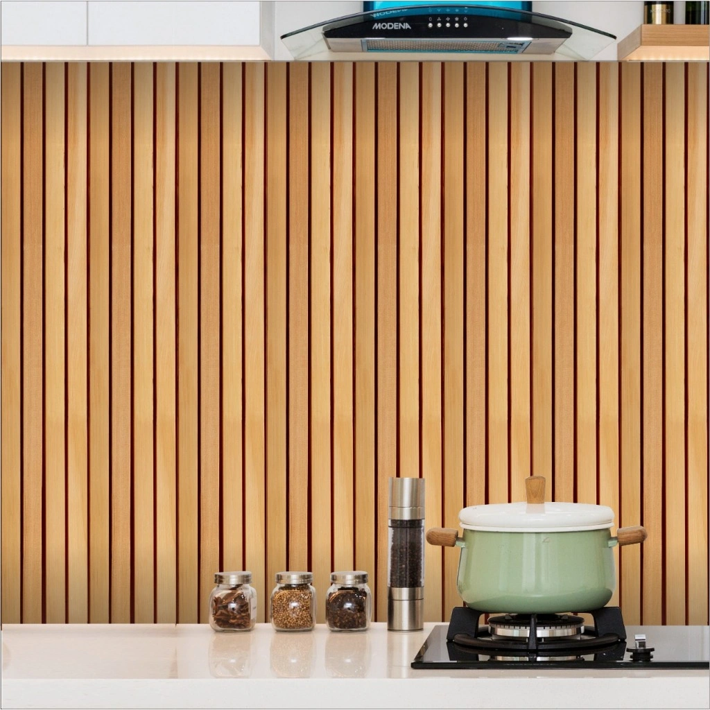 Pusat Wallsticker - Stiker Dinding Dapur Motif Backsplash Kitchen Wallpaper Vynil Serat Kayu
