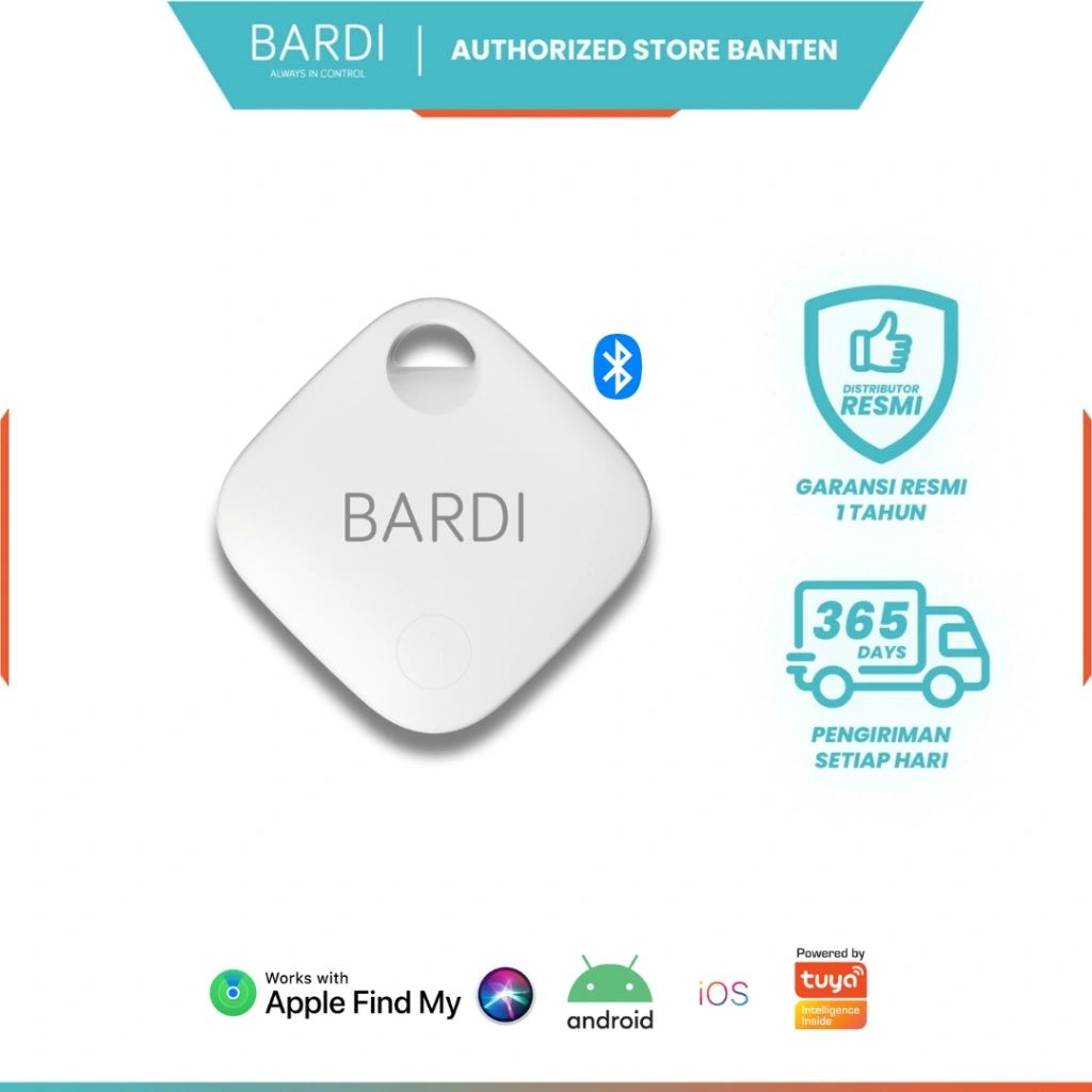 BARDI Smart Tag iOS Android Support Bluetooth Pelacak Real Time GPS with Case Leather