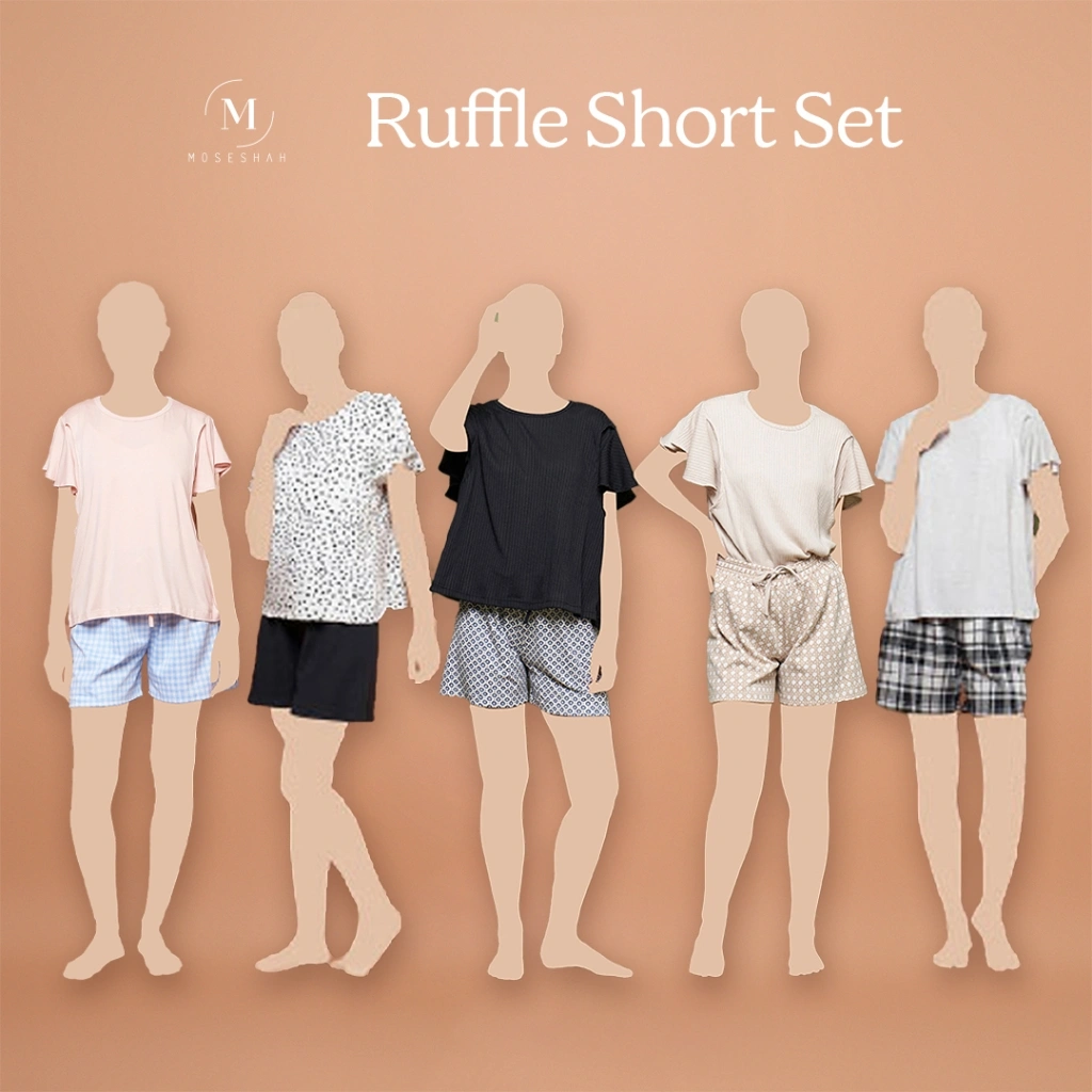 Moseshah NURSING Ruffle Short Set