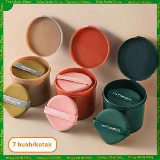 AlohiLoHi 7 Pcs Powder Puff Cushion Dry Wet Dual-Use Makeup Tools 3 Colors