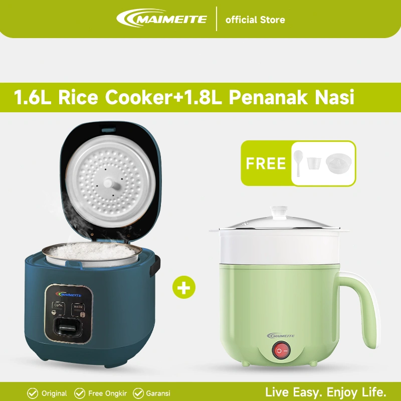MAIMEITE Rice Cooker Magic Com Mini Portable Travel version student version Penanak Nasi 300Watt MTDFB-3-02 1.6L