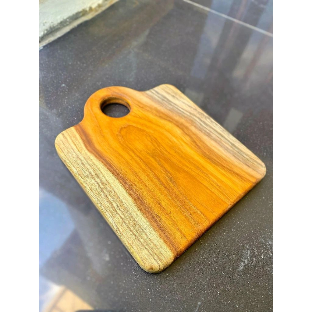 Talenan Mini Kayu Jati Serbaguna | Talenan Dapur Kecil untuk Potong Bumbu & Buah