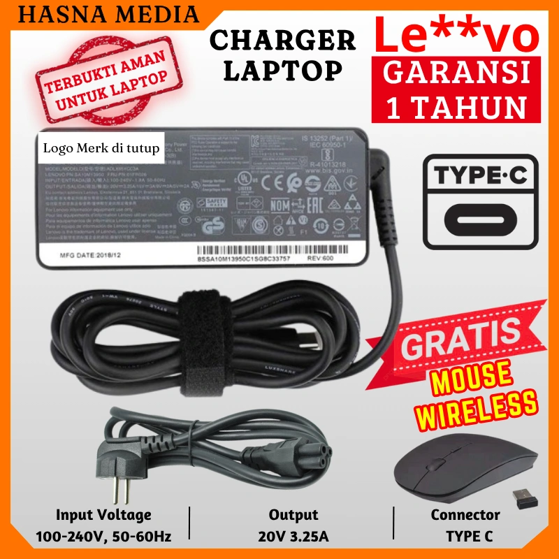 Ori Charger Adaptor Laptop Lnv0 Type C 20V 3.25A 65W