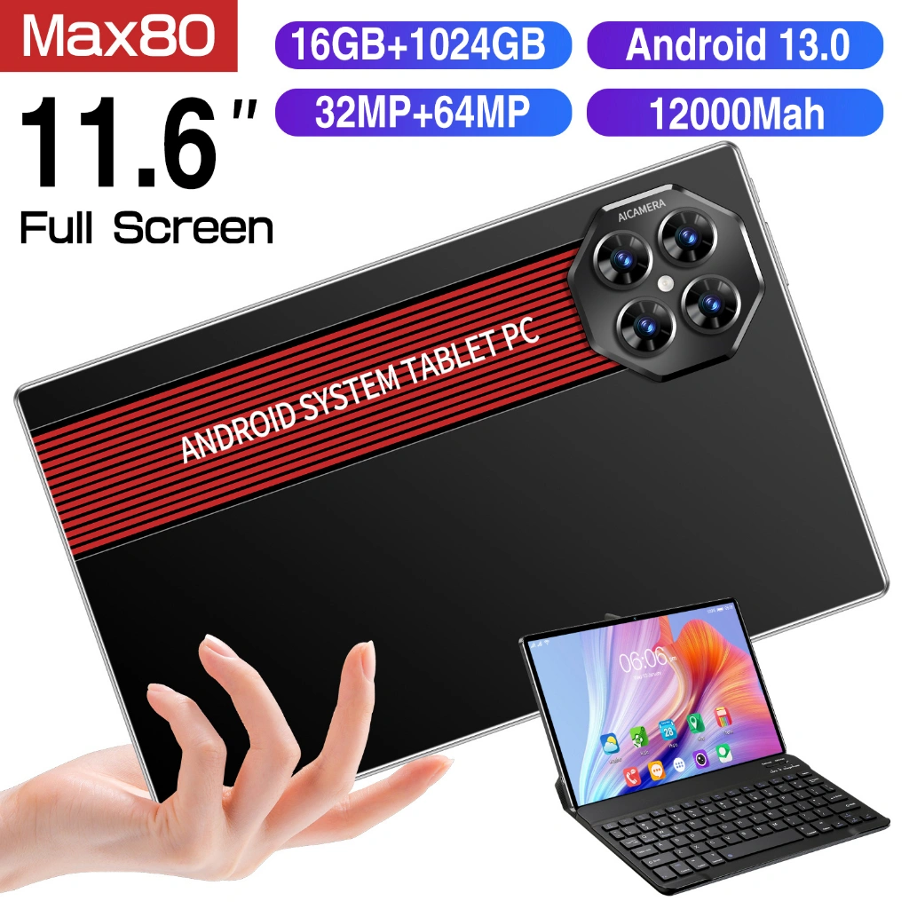 Tablet MAX80 16GB/1024GB 11.6 Inch Layar Penuh Android13 5G Dual SIM 12000mAh[Tablet 5G Official Store]