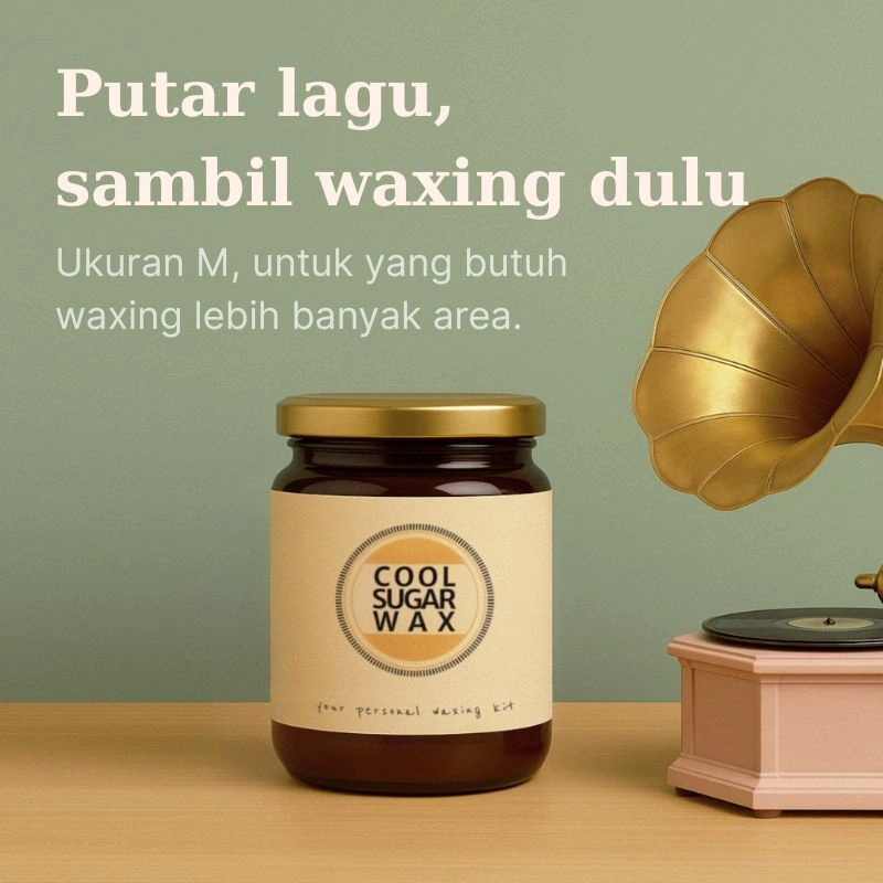 Coolsugar Wax Jar M - Natural Sugar Wax Tanpa Pewarna, Parfum, dan Skincare - Sugar Waxing Kit
