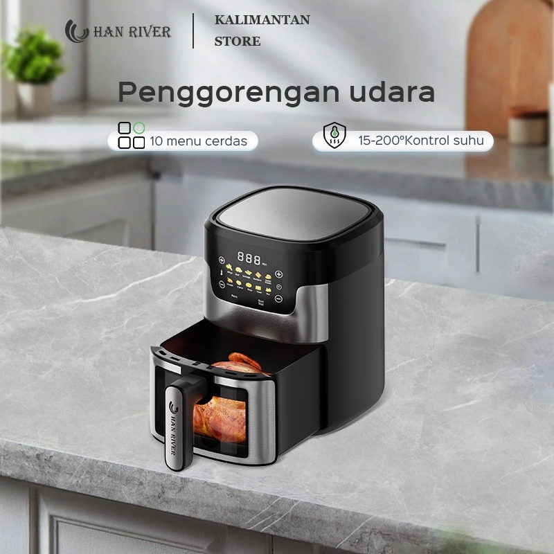 [Pengiriman dari Banjarmasin]HAN RIVER Air Fryer 8L Multifungsi Penggorengan Visual Layar Sentuh
