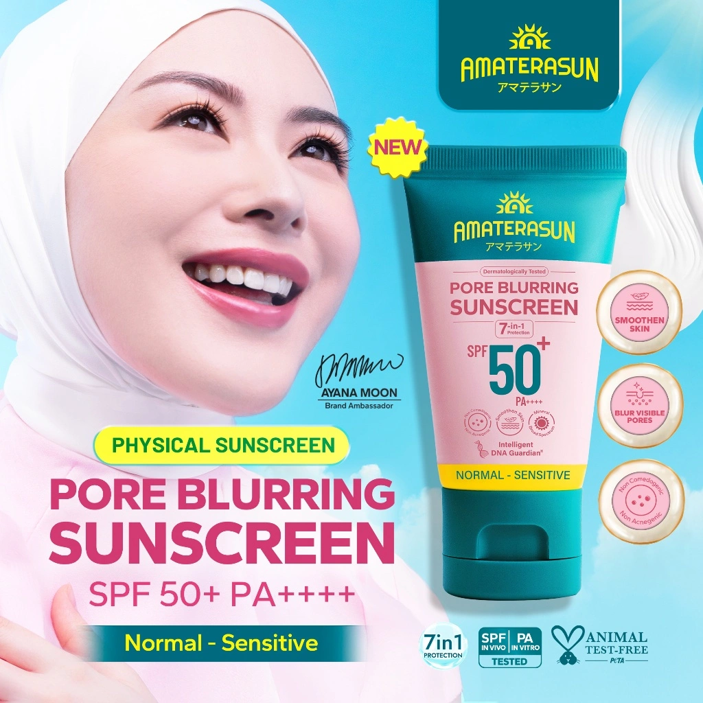 AMATERASUN [REAL SPF CERTIFIED] Physical Pore Blurring Sunscreen SPF 50+ PA++++ - 30gr